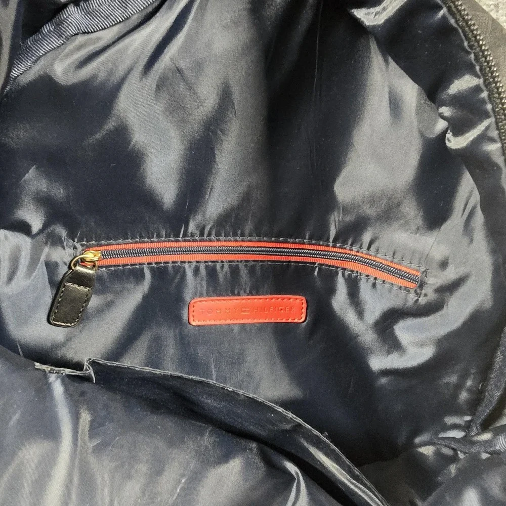 Tommy Hilfiger Backpack Black Monogram‎ Laptop Bag Gold Accents Carpenter Loop